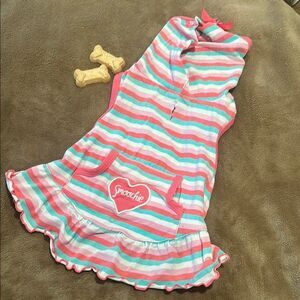 Striped Pink and White Dog Dress